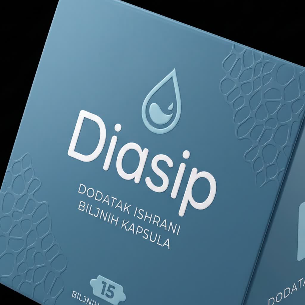 Diasip reljefni logo i detalji pakovanja